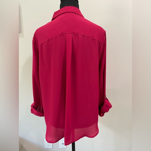 Investments Petites Pink Button Down Long Sleeve Shirt PL - Picture 4 of 5